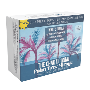 1,000 Piece Jigsaw Puzzle - Palm Tree Mirage - Two 500 Piece Puzzles Mixed in One Box